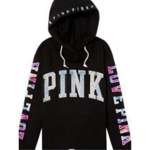 VS PINK RARE BLING WATERCOLOR HOODIE XS